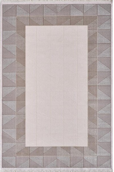 Artemis Halı Mina Kahve Bej Çerçeve Desen Halı 09101b