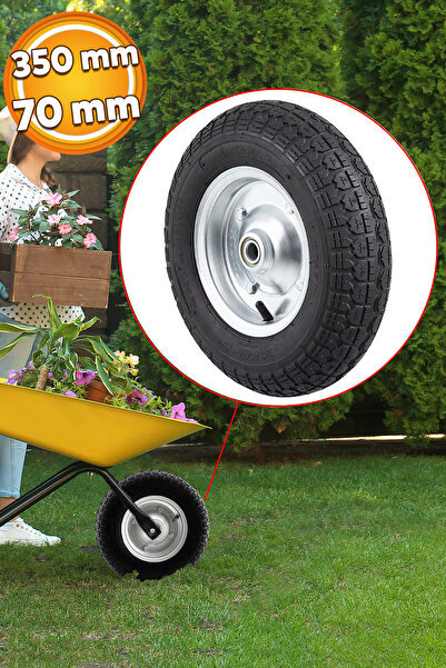 Badem10 Yük Taşıma Tekeri El Arabası Bilyeli Rulmanlı Havalı Dubleks 350x70 m...