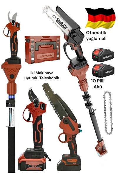 SCHUTZENGER 989VH Otomatik Yağlama Ağaç budama Şarjlı Testere ve Dal Budama M...