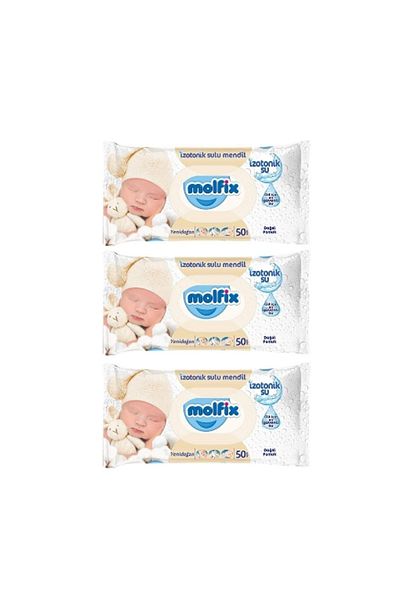 Molfix Newborn Wet Wipes Isotonic - 3x50pcs
