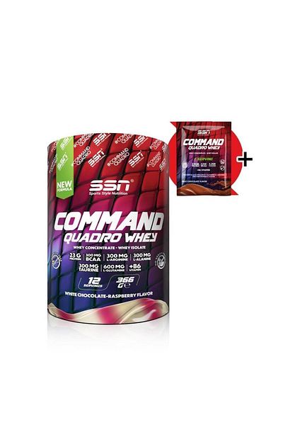 SSN Sports Style Nutrition Command Quadro Whey - 366 Gr White Chocolate-Raspberry Protein Powder