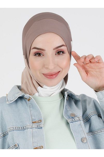 Ecardin Premium πολύχρωμο αθλητικό χιτζάμπ - Comfort Mink Cream Hijab