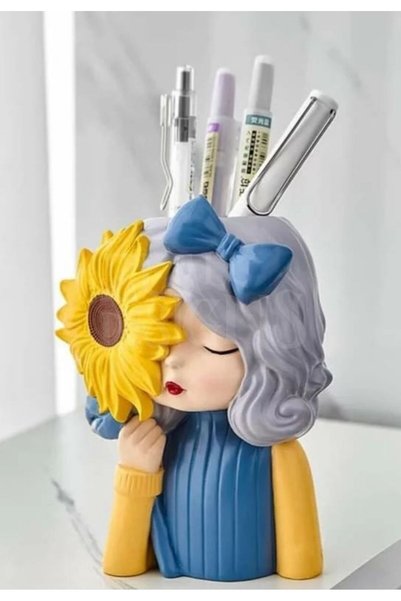 ZEALL DESIGNS Dekoratif El Yapımı Seramik Konsept Kalemlik Biblo Saksı Bahçe ...