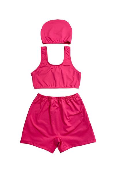 MİRASWİM GIRL'S SHORTS SUIT SWIMSUIT (PINK)