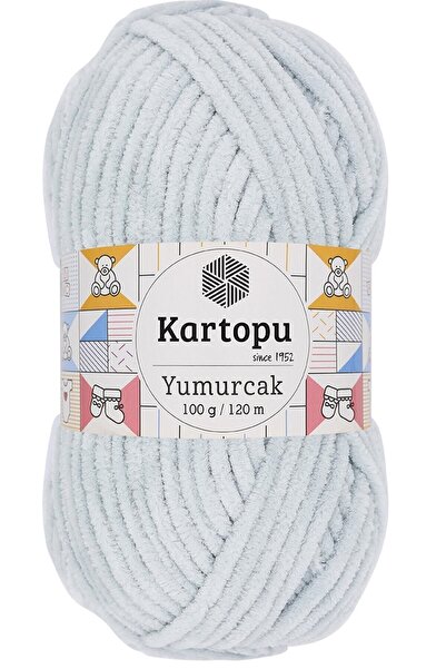 Kartopu Yumurcak Velvet Ip Ανοιχτό Γκρι K919
