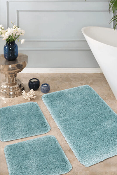 EUROBANO Sheepline 3 قطع سجادة حمام طبيعية غير قابلة للانزلاق - قطعة واحدة: 60x100 سم، قطعتان: 50x60 سم