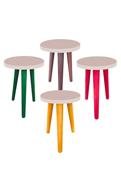 LİVA AHŞAP Saksı Taburesi 4 Adet