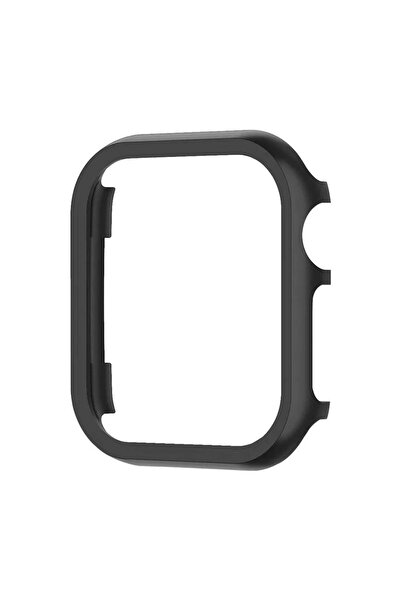 Quse Apple Watch Seri SE-6-5-4 44mm Uyumlu Alüminyum Metal Kasa Koruyucu Siyah