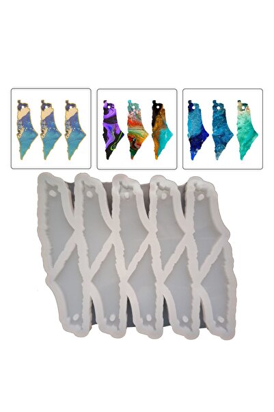 Getshopmini Epoksi Çoklu Anahtarlık Filistin Haritası Kalıbı Silikon Em317