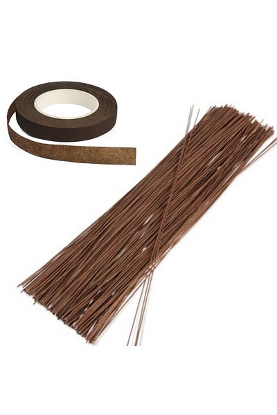 adin tasarım Flower Headband + Flower Wire 101 τεμάχια Flower Wire Wrap Tape Καφέ Σετ στολισμού λουλουδιών