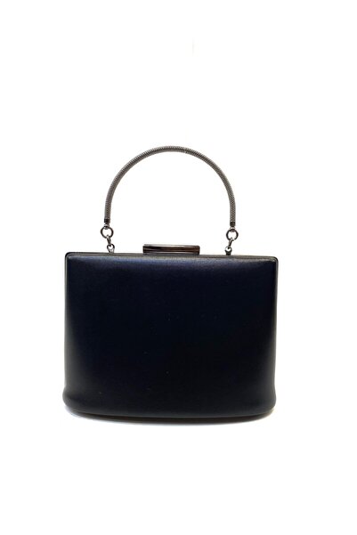 Busrabags حقيبة سهرة نسائية باللون الأسود غير اللامع من Liva