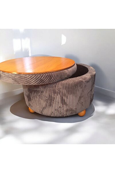 pufftable yakamoz orta sehpa puf sandık bir arada ceviz ayak