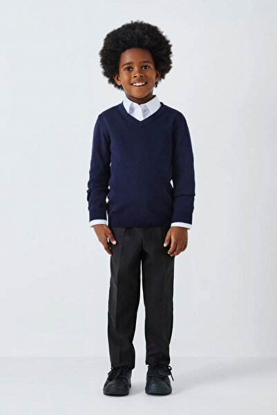 OKULCUBABA Детски панталони с висока талия за училище - редовна кройка