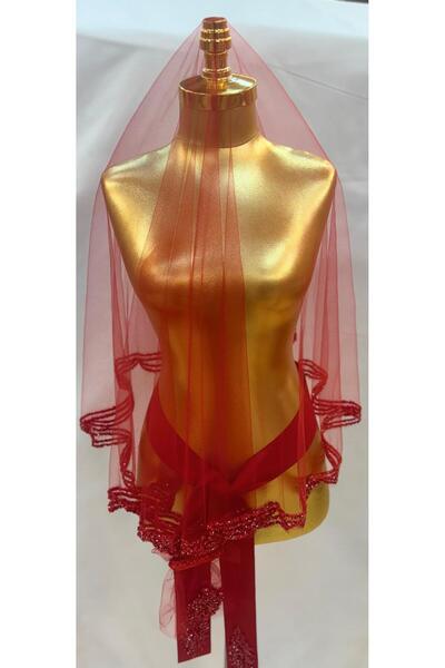 Gürlek Home Set Voal de Mireasa Rosie - Voal Henna Brodat cu Paiete