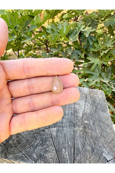 Gökçeada Orange Natural Stone - Faceted Waterproof Anti-Tarnish Necklace