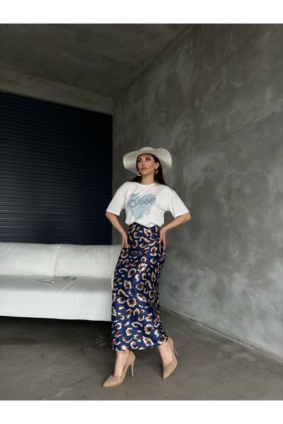 Fiori Luxus minőségű Maxi Length hosszú szatén szoknya elasztikus derékkal