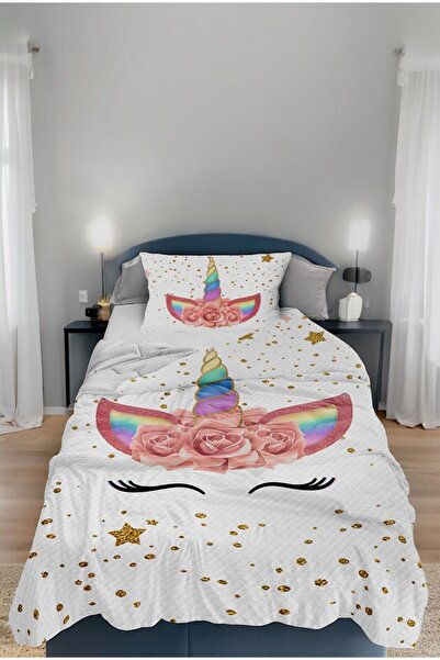 Bebişim Halı Piqué unic cu model unicorn drăguț (cu husă de pernă)