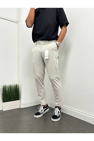 TÜZeMEN Linen Jogger Pants - Ankle Length, Slim Fit