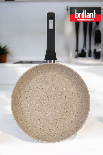 Brillant 24 cm Luxury Granite Pan - Fireproof and Non-Stick, Cream Color