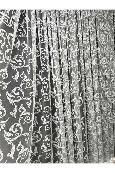 Art Perde Ivy Tulle Curtain Tight Pleat (1/3) White Tulle Curtain Suitable for All Rooms