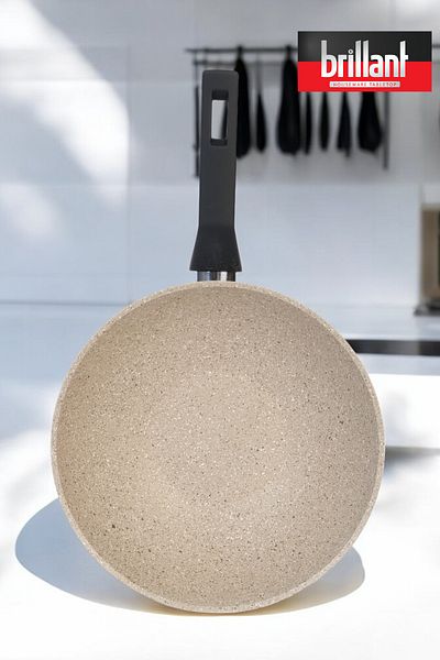 Brillant Wok Pan 28 cm Granite Fireproof Non-Stick Pan Granite Pan
