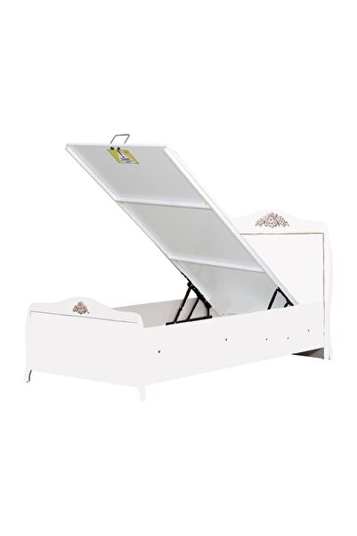 Meltem Prestij Beyaz Genç Odası Tek Kişilik Amortisörlü (BAZALI) Karyola