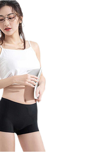 REYNEV Дамски боксерки с лазерно рязане, черни - без следи и безшевни