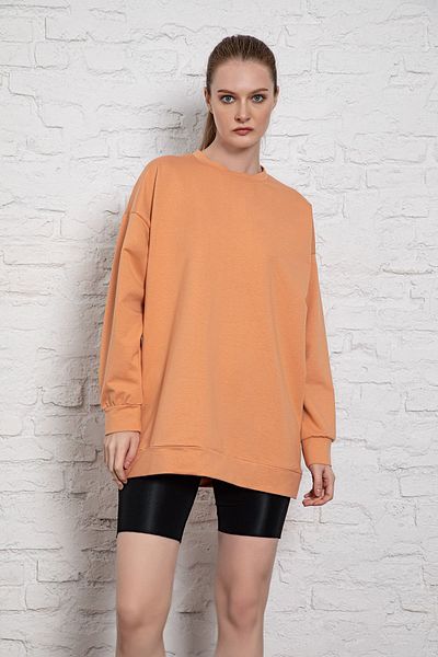 MyBen Unisex Long Sleeve Two Thread Mustard Oversize Sweatshirt Irf057