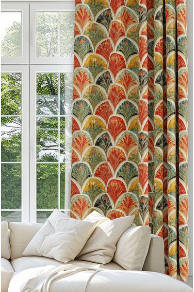 CANİLA Digital Printed Background Curtain Single Wing 140 X 270 cm Edge Fold Stitched