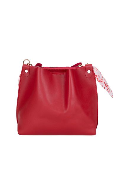 Cicomagaza Soft Leather Scarf Chain Accessory 3 Compartment Handbag and Shoulder Bag