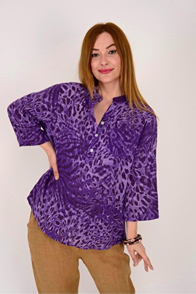 Park Moda 15455F-18 LEOPAR DESEN GÖMLEK