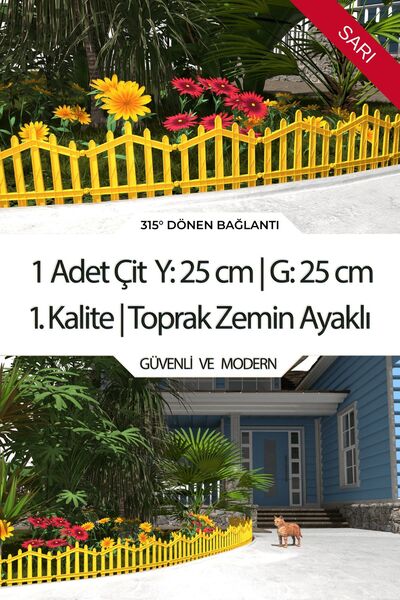 ZiDi Plastik Dekoratif Plastik Bahçe Çiti ve Peyzaj Çiti 1 ADET ÇİT (Y: 25 CM...