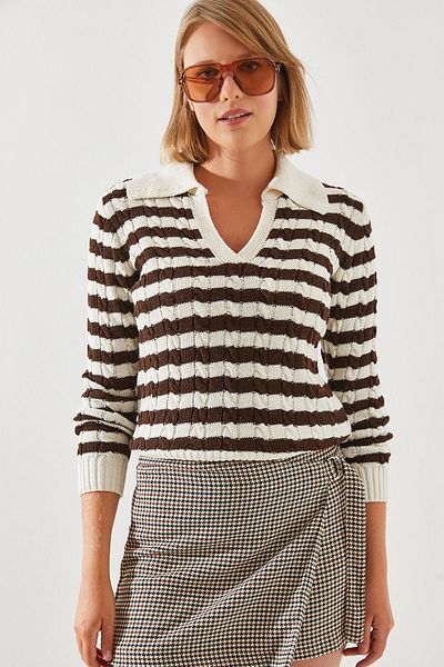 Bianco Lucci Golf z włochatym golfem - 20247505