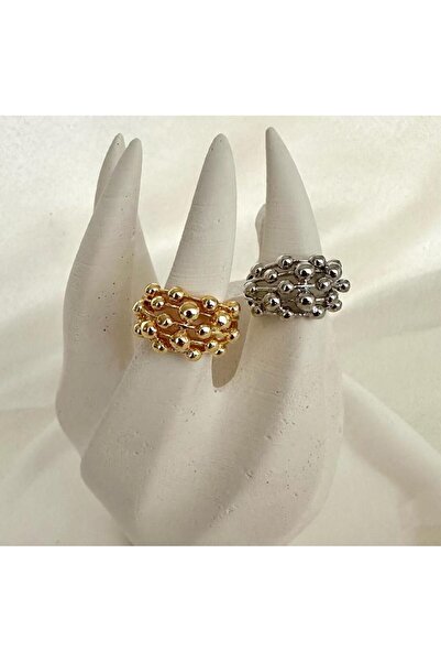 Only Vogue 2 Yıl Garanti Belgeli Metal Altın Renk Ayarlanabilir Yüzük