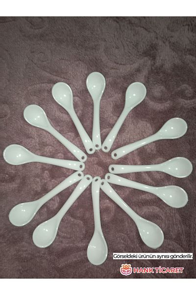 HANK TİCARET 12 Dessert Teaspoons - Milk, Coffee, Sugar and Food Style