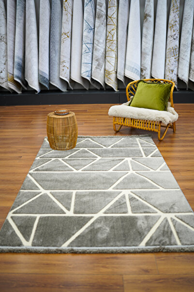 ASPERA HALI Step 2210 Gri Bukle Yumuşak Dokulu Salon Mutfak Oturma Odası Maki...