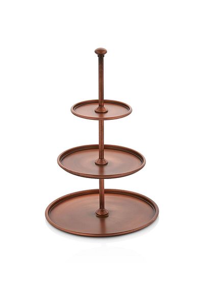 LUCKYHOMES 2 Copper and Gold Presentation Plates - 3-Layer Cookie Holder