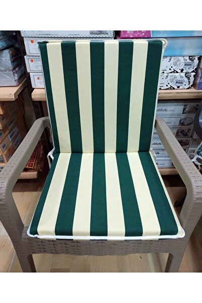 Mandaş 2 Adet Komutan Arkalıklı Sandalye Minderi, Bahçe Sandalye Minderi-yeşil