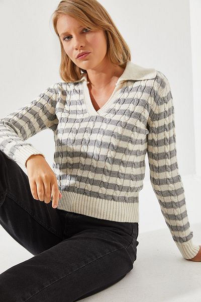 Bianco Lucci Chlupatý svetr Polo Neck - 20247505