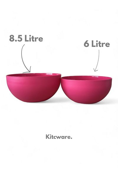 Kitcware 2 وعاء دائري كبير الحجم - سلطة، خضروات فواكه ووعاء تقديم، حوض عجين
