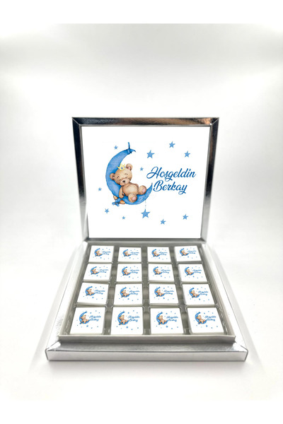 TuNa Chocolate 32 Adet İsme Özel Erkek Bebek Çikolatası