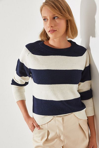 Bianco Lucci Dámský pruhovaný svetr – Reglan, Model 20246190