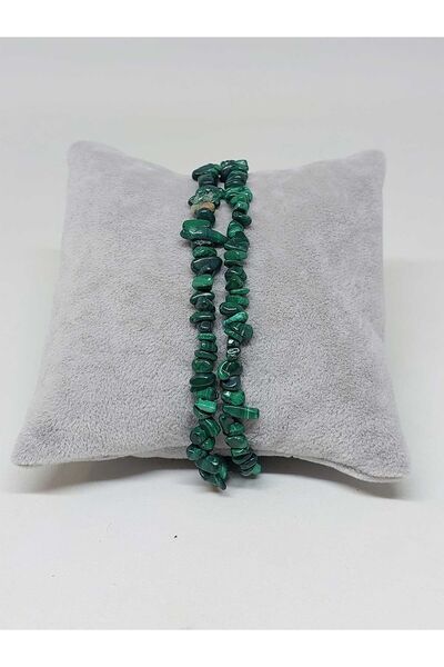 Yasamtohumu Brățară din piatră de malachit nesculptată pentru interval de 4-6...