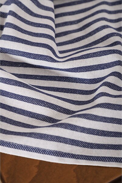 KAMİZ Льняна простирадка - синя в смужку, 40x150 см