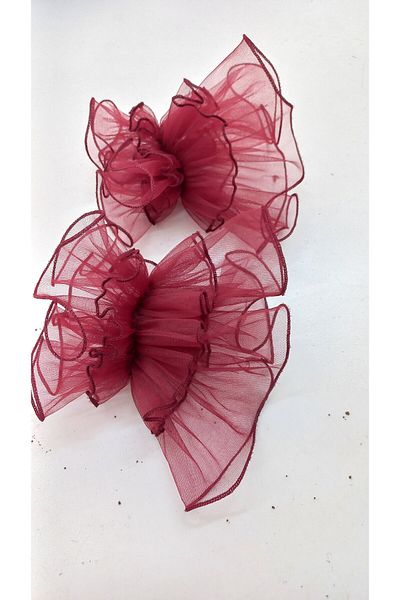 es moda shop Almira Burgundy Removable Bracelet with Tulle Cuffs