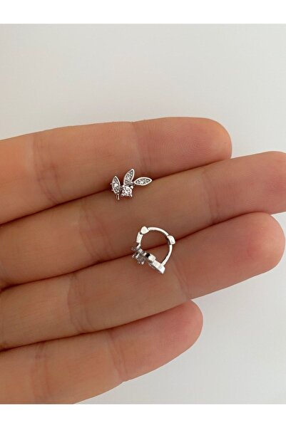 Arescollection Cerrahi Çelik Tragus Helix Lobe Uyumlu Halka Piercing