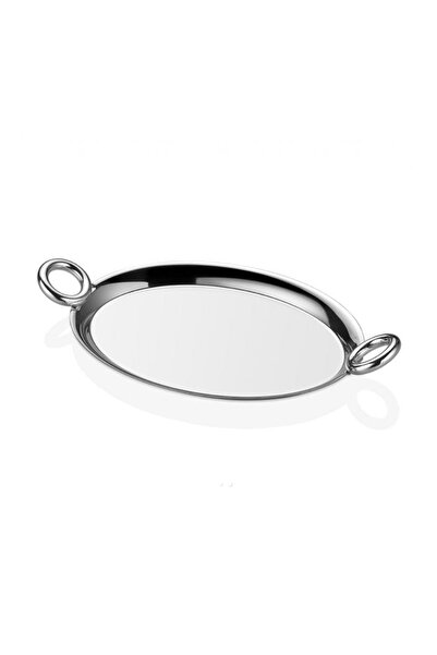 AROW Oval Kulplu Kahve Tepsisi - Inox - 34 cm