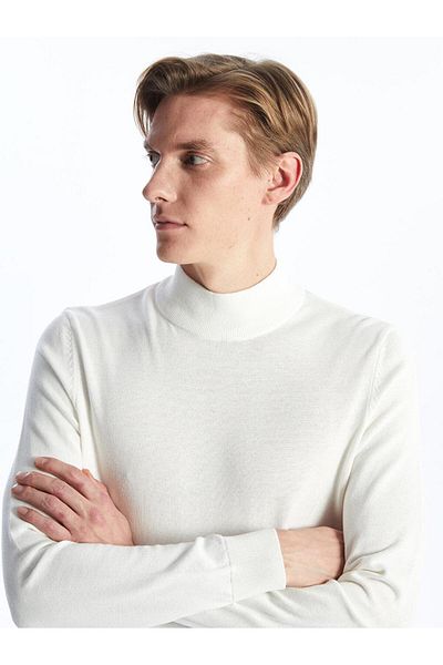 LC Waikiki Men's Knit Sweater - Half Turtleneck, Long Sleeve