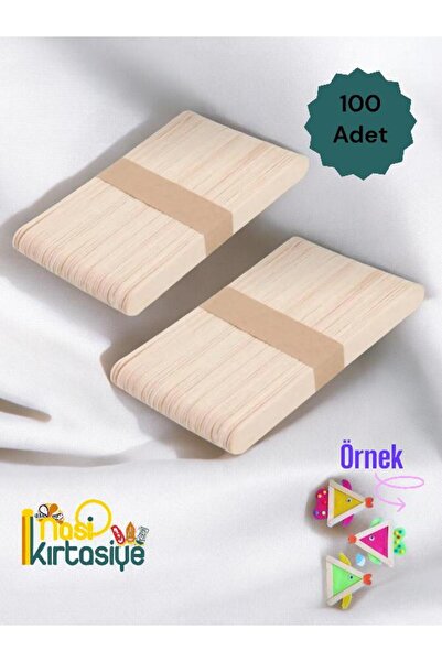 abeslang NASİP KIRTASİYE 100 Adet Ahşap Büyük Geniş Dil Çubuğu Abeslang Ağda ...