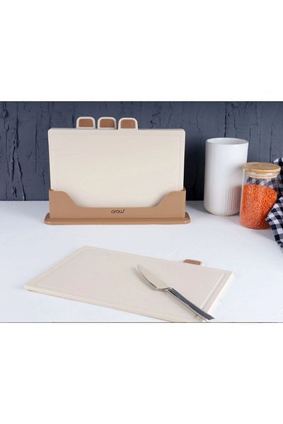AROW Cutting Board with Stand 4 Pieces